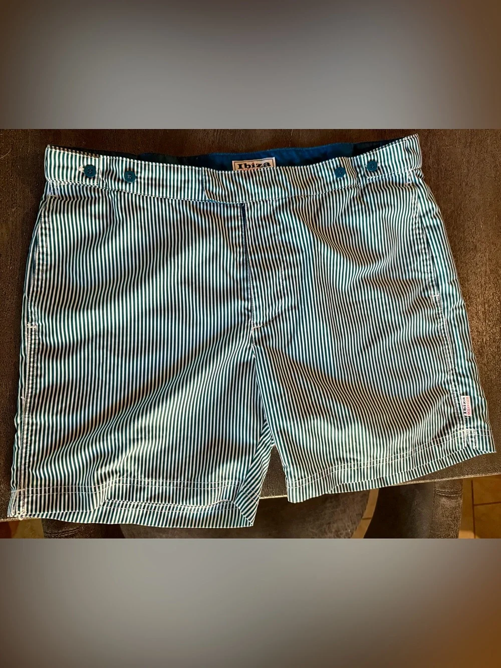 Blue Stripe Men’s Swim Trunks